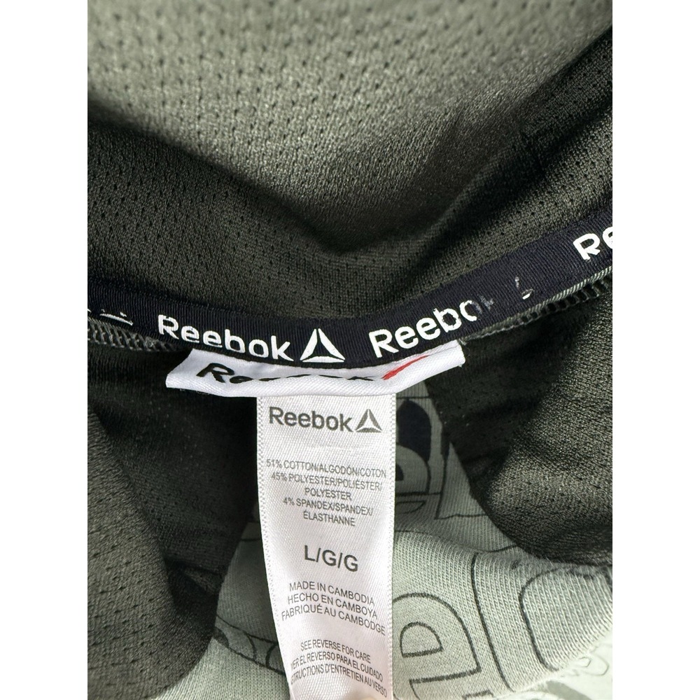 Men's Reebok Green & Black Allover Logo Unwind Hoodie Size L SEE PICS - Picture 10 of 16